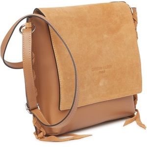 CHRISTIAN LAURIER Oscar Woven Leather & Suede Crossbody Bag Boho made in Italy